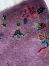 Tapis ancien Chinois Art Deco fait main, 1B959