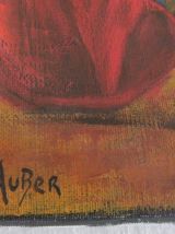 Peinture sur toile tauromachie corrida signé Guy Auber