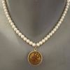 Collier perles fleurs séchées 