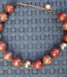 Collier grosses perles bois et métal