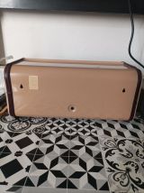 Boîte huche à pain tôle émaillée Rossignol vintage
