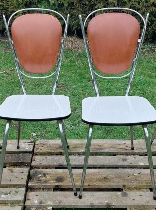4 chaises en formica dossier skaï