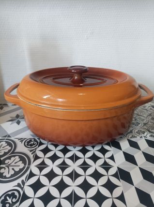 Ancienne cocotte ovale fonte Fontignac vintage