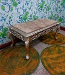 Table base argentée avec marbre