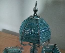 Ensemble bougeoir-photophore, vintage, oriental