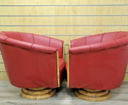 deux FAUTEUIL ART DECO LOUPE D'ORME rouge