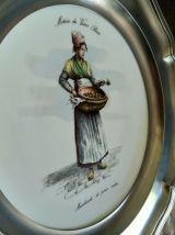 Assiette porcelaine et étain Métiers du vieux Paris