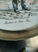Assiette porcelaine et étain