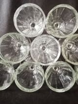 Suite de 9 anciens verres de bistrot 
