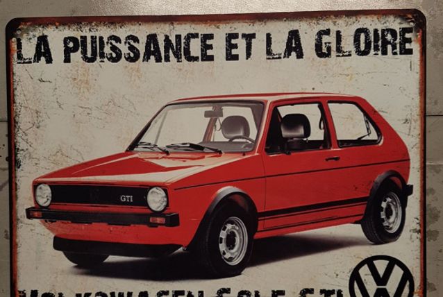 Plaque métal VW Golf GTI 1