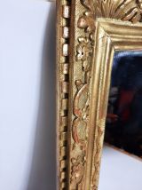 Miroir Antique 19ème bois sculpté dorure d'époque à restauré