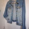 Veste blouson en jean courte cintree bleu claire femme T36 