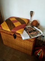 Vintage grande coffre, malle, table bas