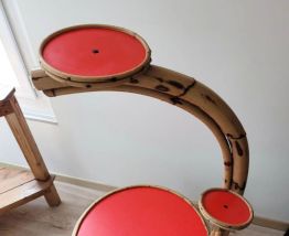 Porte plante vintage en rotin