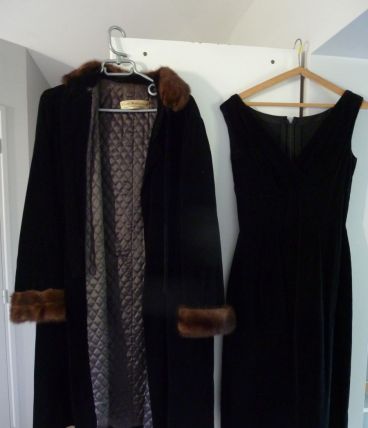 ENSEMBLE ROBE MANTEAU COUTURE E. MONTIGNY CREATION ANNEES 60