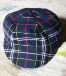 casquette escossaise enfant bébé années 70 vintage bleu