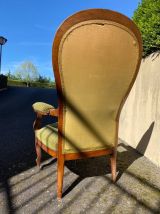 Fauteuil magnifique Voltaire XIX ème siècle, en noyer d'époq