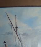 Tableau Aquarelle "Marine" Magnifique peinture d'époque 19