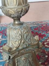 Bougeoir ancien candélabre en bronze - église - Gothique, mo