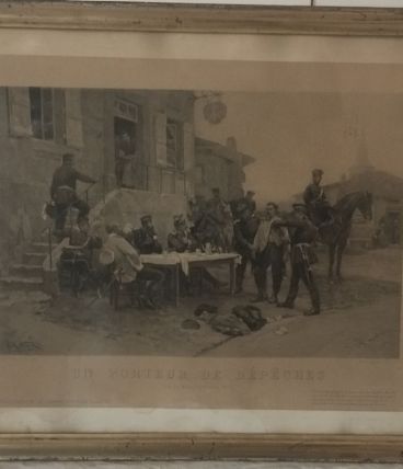 Tableau "Porteur de dépêches" Magnifique gravure d'époque