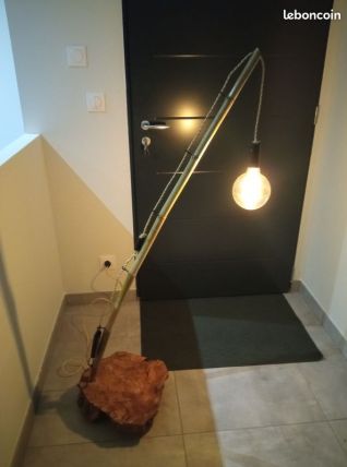 Lampe en bois faite main Ampoule type Edison