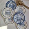 Assiettes creuses bleu Badonviller Luneville vintage