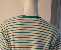 Pull mariniere vert et blanc t40