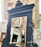 Grand miroir ancien bleu nuit