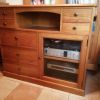 meuble hifi TV bois massif clair style pin anglais Tiffanny 