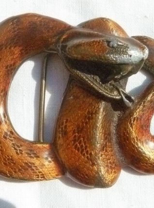 boucle de ceinture serpent en métal , vintage