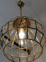 Lustre  suspendu en forme de dôme avec panneaux en verre 