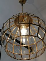 Lustre  suspendu en forme de dôme avec panneaux en verre 