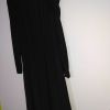 Robe noire manches longues satinée chic glamour femme 36/38