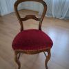 3 chaises velours grenat