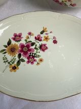 Saladier légumier plat ovale faïence de Gien 