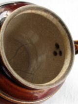 Ancienne cafetière en céramique vernissée marron