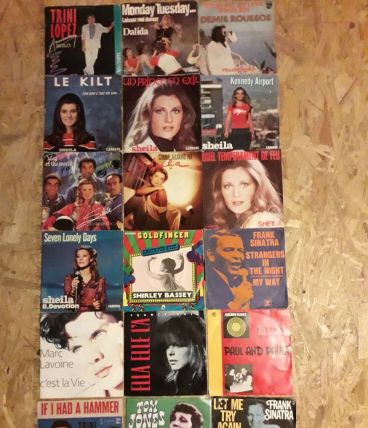 Lot de 18 vinyles 45t Variétée 60s 70s 