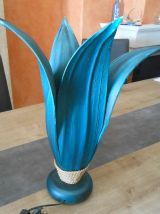 Très belle Lampe vintage feuille de palmes  de cocotier 