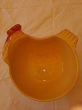 Plat saladier céramique poule MARS vintage jaune 