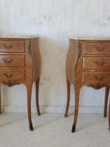 Commode et chevets style Louis XV en bois de rose