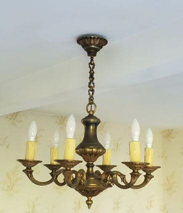 Lustre en bronze 6 branches