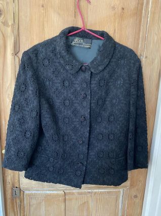Veste noire vintage femme Juka Paris.