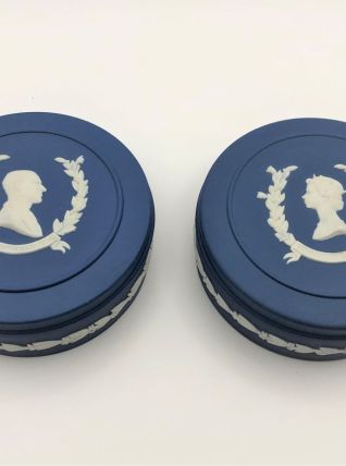 Wedgwood Duo Boîtes Jubilé 1952-1977 Elisabeth II Philippe