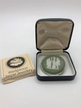 Wedgwood Jasperware - Broche - Argent poinçonné - Vert Olive