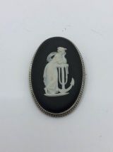 Wedgwood Jasperware - Broche - Argent poinçonné  Noir Basalt