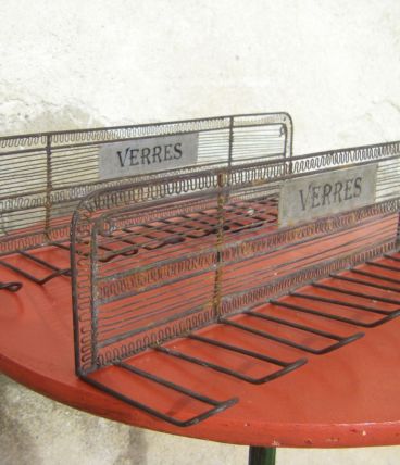 Porte-verres mural en fil de fer X 2