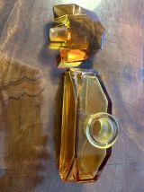 Flacon à Parfum Art-Deco en cristal de Bohème couleur Ambre