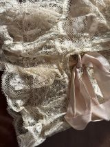 Coiffe Ancienne 1900 en Dentelle Leavers de Calais Ruban en 