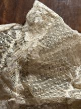 Coiffe Ancienne 1900 en Dentelle Leavers de Calais Ruban en 