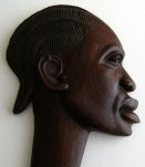 Statuette murales art africain visage couple homme femme boi